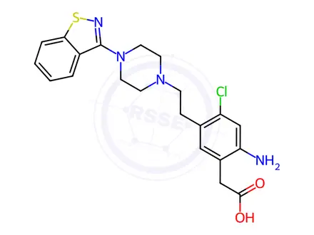 Chemical structure of Ziprasidone Hydrochloride Impurity 3 Sodium Salt (Ziprasidone Hydrochloride Monohydrate EP Impurity C Sodium Salt)