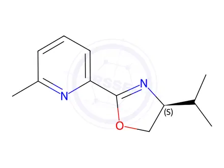 Chemical structure of (S)-4-Isopropyl-2-(6-methylpyridin-2-yl)-4,5-dihydrooxazole