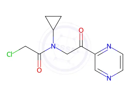 Chemical structure of 2-Chloro-N-cyclopropyl-N-(2-oxo-2-(pyrazin-2-yl)ethyl)acetamide