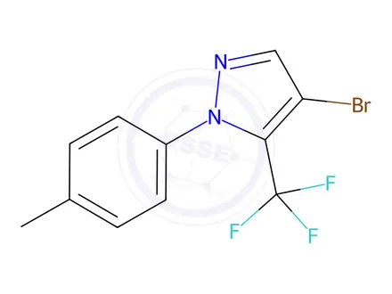 Chemical structure of 4-Bromo-1-(p-tolyl)-5-(trifluoromethyl)-1H-pyrazole