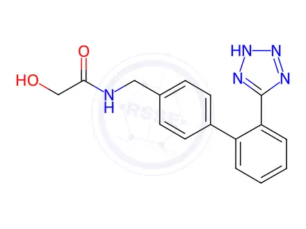 Chemical structure of 2-Hydroxy-N-[[2'-(2H-tetrazol-5-yl)[1,1'-biphenyl]-4-yl]methyl]acetamide