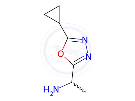 Chemical structure of 1-(5-Cyclopropyl-1,3,4-oxadiazol-2-yl)ethan-1-amine