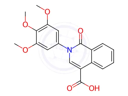 Chemical structure of 1-Oxo-2-(3,4,5-trimethoxyphenyl)-1,2-dihydroisoquinoline-4-carboxylic acid