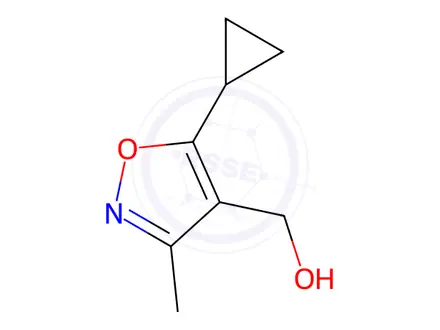 Chemical structure of (5-cyclopropyl-3-methyl-1,2-oxazol-4-yl)methanol
