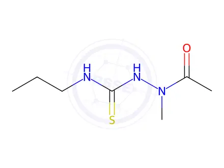 Chemical structure of Acetic acid, 1-methyl-2-[(propylamino)thioxomethyl]hydrazide