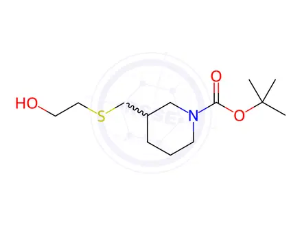 Chemical structure of tert-Butyl 3-(((2-hydroxyethyl)thio)methyl)piperidine-1-carboxylate