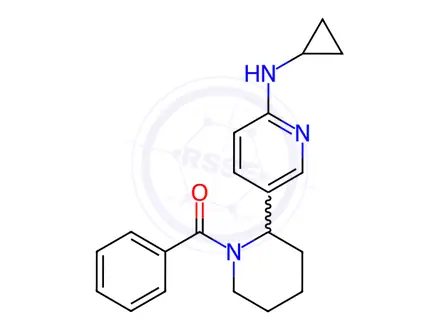 Chemical structure of (2-(6-(Cyclopropylamino)pyridin-3-yl)piperidin-1-yl)(phenyl)methanone