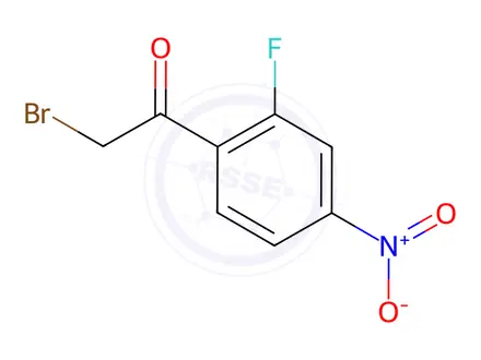 Chemical structure of 2-Bromo-1-(2-fluoro-4-nitrophenyl)ethanone