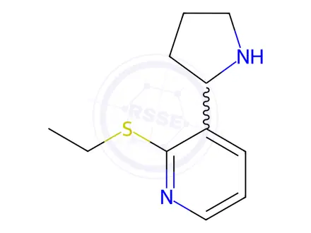 Chemical structure of 2-(Ethylthio)-3-(pyrrolidin-2-yl)pyridine