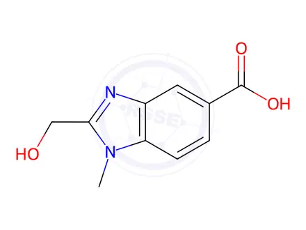 Chemical structure of 2-(Hydroxymethyl)-1-methyl-1H-1,3-benzodiazole-5-carboxylic Acid Hydrochloride