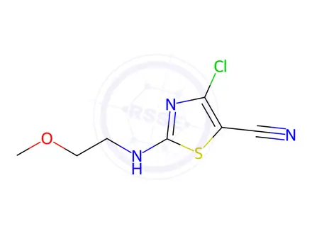Chemical structure of 4-Chloro-2-[(2-methoxyethyl)amino]-1,3-thiazole-5-carbonitrile