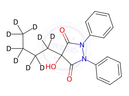 Chemical structure of 4-Hydroxy Phenylbutazone-d9