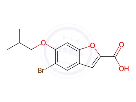 Chemical structure of 5-Bromo-6-isobutoxybenzofuran-2-carboxylic acid