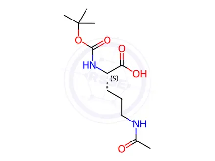 Chemical structure of L-Ornithine, N5-acetyl-N2-[(1,1-dimethylethoxy)carbonyl]-