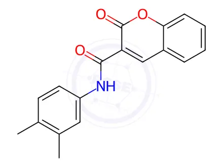 Chemical structure of N-(3,4-dimethylphenyl)-2-oxo-2H-chromene-3-carboxamide
