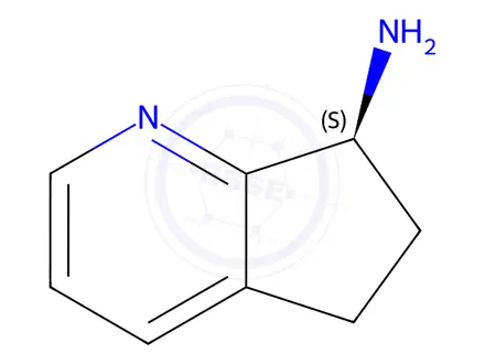 Chemical structure of (7S)-6,7-dihydro-5H-cyclopenta[b]pyridin-7-amine hydrochloride