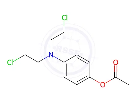 Chemical structure of Acetic acid 4-[bis(2-chloroethyl)amino]phenyl ester