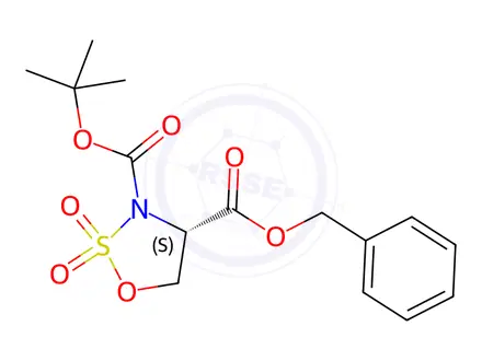 Chemical structure of 4-Benzyl 3-(tert-butyl) (S)-1,2,3-oxathiazolidine-3,4-dicarboxylate 2,2-dioxide