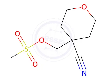 Chemical structure of (4-Cyanotetrahydro-2H-pyran-4-yl)methyl methanesulfonate