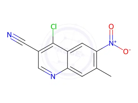 Chemical structure of 4-Chloro-7-methyl-6-nitroquinoline-3-carbonitrile