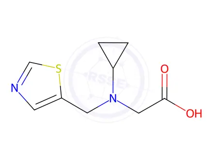 Chemical structure of 2-((Cyclopropyl(thiazol-5-yl)methyl)amino)acetic acid