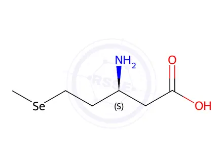 Chemical structure of Pentanoic acid, 3-amino-5-(methylseleno)-, (3S)-