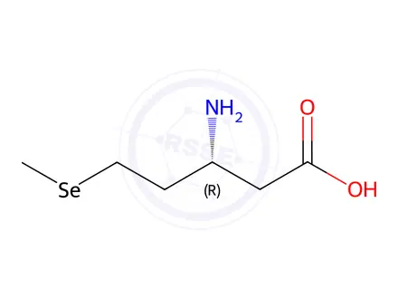 Chemical structure of Pentanoic acid, 3-amino-5-(methylseleno)-, (3R)-