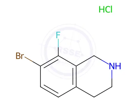 Chemical structure of Isoquinoline, 7-bromo-8-fluoro-1,2,3,4-tetrahydro-, hydrochloride (1:1)