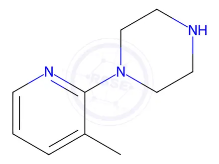 Chemical structure of Piperazine, 1-(3-methyl-2-pyridinyl)-, hydrochloride (1:3)