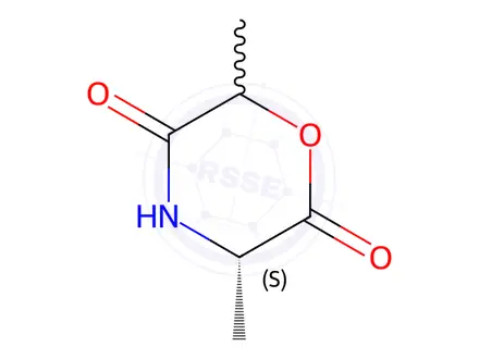 Chemical structure of 2,5-Morpholinedione,3,6-dimethyl-,(3S)-(9CI)