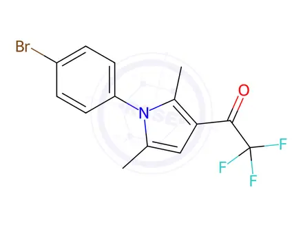 Chemical structure of 1-[1-(4-Bromophenyl)-2,5-dimethyl-1H-pyrrol-3-yl]-2,2,2-trifluoroethanone