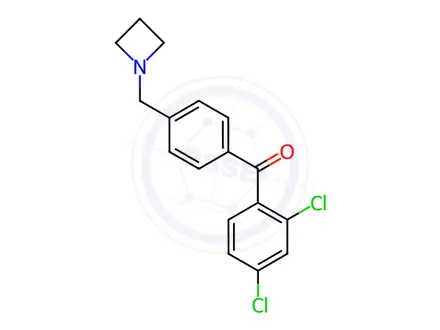 Chemical structure of (4-(Azetidin-1-ylmethyl)phenyl)(2,4-dichlorophenyl)methanone