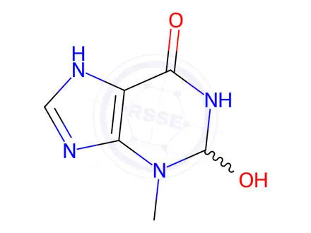 Chemical structure of 6H-Purin-6-one, 1,2,3,7-tetrahydro-2-hydroxy-3-methyl-(9CI)