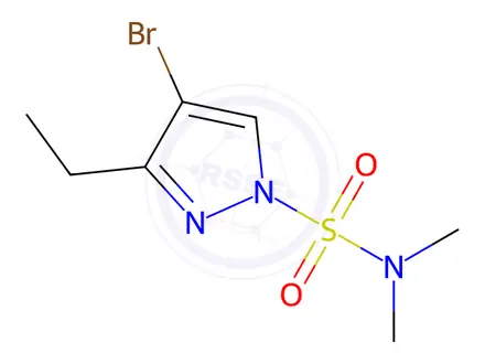 Chemical structure of 4-Bromo-3-ethyl-N,N-dimethyl-1H-pyrazole-1-sulfonamide