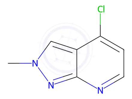 Chemical structure of 4-chloro-2-methyl-2H-pyrazolo[3,4-b]pyridine