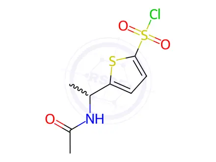 Chemical structure of 5-(1-acetamidoethyl)thiophene-2-sulfonyl chloride