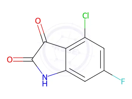 Chemical structure of 4-chloro-6-fluoro-2,3-dihydro-1H-indole-2,3-dione
