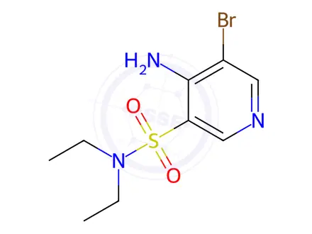 Chemical structure of 4-Amino-5-bromo-N,N-diethylpyridine-3-sulfonamide