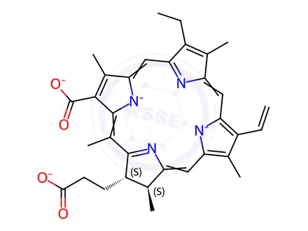 Chemical structure of Cu(II) Chlorin e4 Disodium Salt
