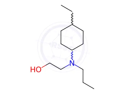Chemical structure of Ethanol, 2-[(4-ethylcyclohexyl)propylamino]-(9CI)