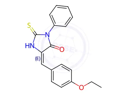 Chemical structure of (5E)-5-(4-Ethoxybenzylidene)-2-mercapto-3-phenyl-3,5-dihydro-4H-imidazol-4-one