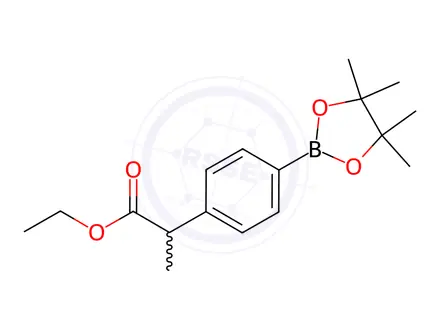 Chemical structure of Ethyl 2-[4-(4,4,5,5-Tetramethyl-1,3,2-dioxaborolan-2-yl)phenyl]propanoate