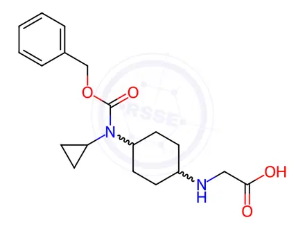 Chemical structure of 2-((4-(((Benzyloxy)carbonyl)(cyclopropyl)amino)cyclohexyl)amino)acetic acid