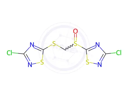 Chemical structure of 3-CHLORO-5-[(3-CHLORO-1,2,4-THIADIAZOL-5-YLTHIO)METHYLSULFINYL]-1,2,4-THIADIAZOLE