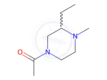 Chemical structure of Piperazine, 4-acetyl-2-ethyl-1-methyl-(7CI,8CI)