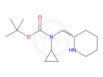 Chemical structure of Tert-butyl cyclopropyl(piperidin-2-ylmethyl)carbamate