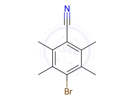 Chemical structure of Benzonitrile, 4-bromo-2,3,5,6-tetramethyl-