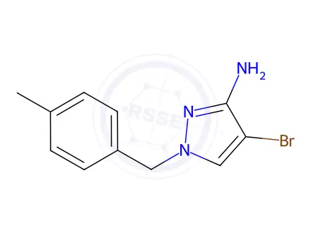 Chemical structure of 4-Bromo-1-(4-methylbenzyl)-1H-pyrazol-3-amine