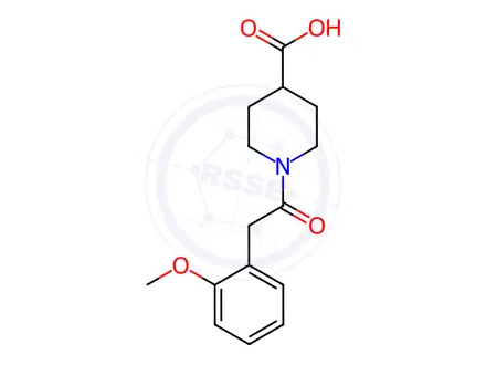 Chemical structure of 1-[(2-Methoxyphenyl)acetyl]piperidine-4-carboxylic acid