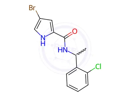 Chemical structure of 4-Bromo-N-(1-(2-chlorophenyl)ethyl)-1h-pyrrole-2-carboxamide